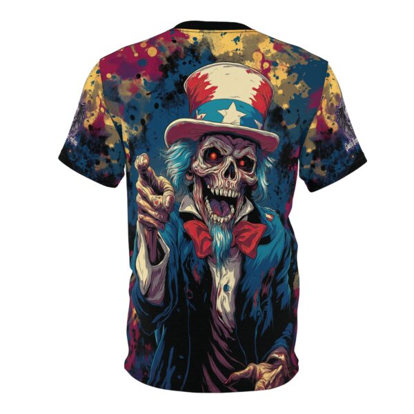 Pop Art Tee Uncle Sam Patriotic 4th Of July Skeletal Uncle Sam Pop 60's Art Style Tee Unisex (AOP) - Image 2