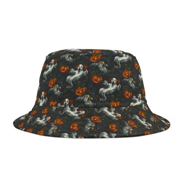 Ghosts & Pumpkins Pattern 1 Bucket Hat - Halloween Fashion Accessory - Image 4
