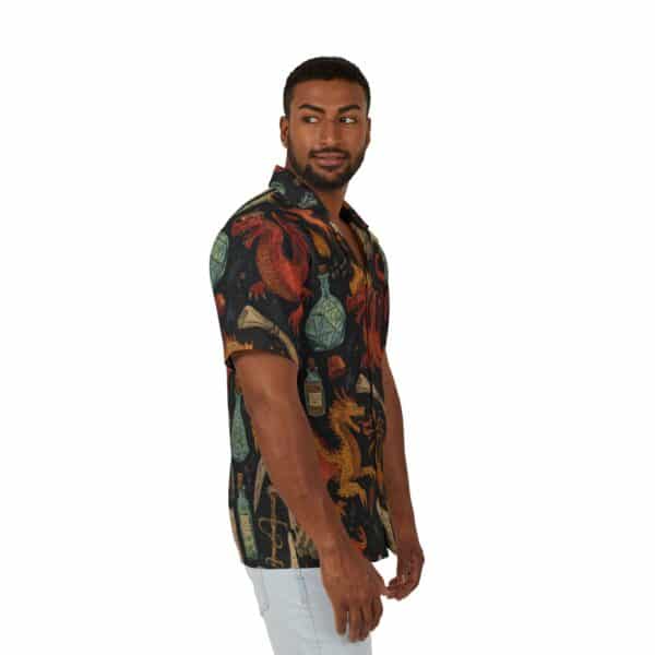 Epic Dragon Adventure Men's Hawaiian Camp Shirt - Perfect for Summer Escapes - Image 6