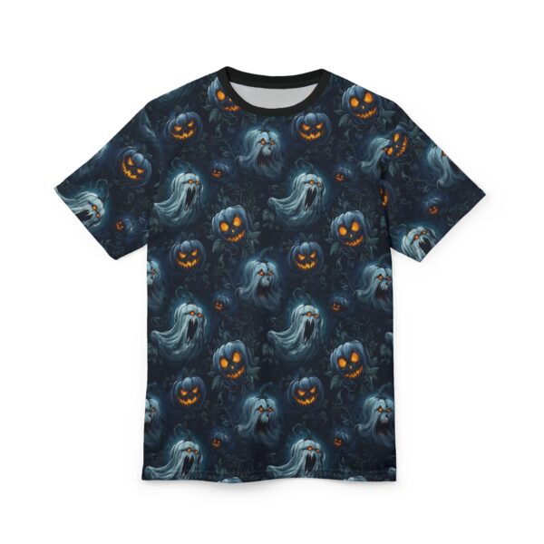 Unisex Tee Halloween Ghosts & Pumpkins Pattern 2 - Image 7