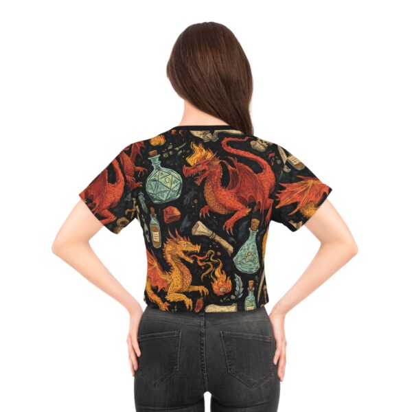 Dragon Crop Tee - Epic Dragon Pattern D&D Inspired - Image 4