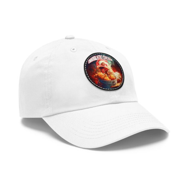 Cannibalistic Chicken Band Artistic Round Leather Patch Dad Hat - Stylish Casual Cap - Image 32