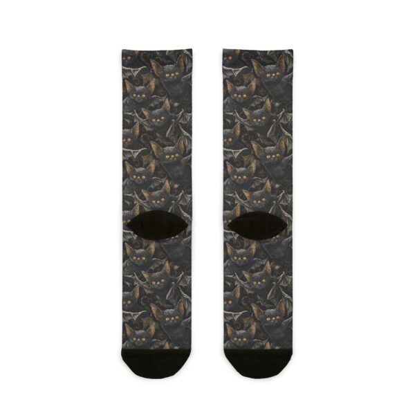 Cozy Bat Cat -Themed Sublimation Crew Socks | Perfect Gift for Cat Lovers - Image 2