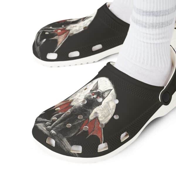 Scary Cute Halloween Bat Cat EVA Foam Shoes - Clog Style - Image 16