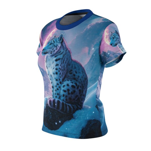 Snow Leopard Women's Tee by Wyldesigns - Wildlife Graphic T-Shirt #WD-D017 (AOP) - Image 6