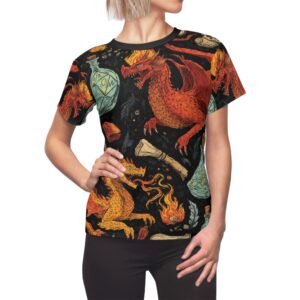 Epic Dragon Fantasy Pattern Cut & Sew Women's Tee (AOP)