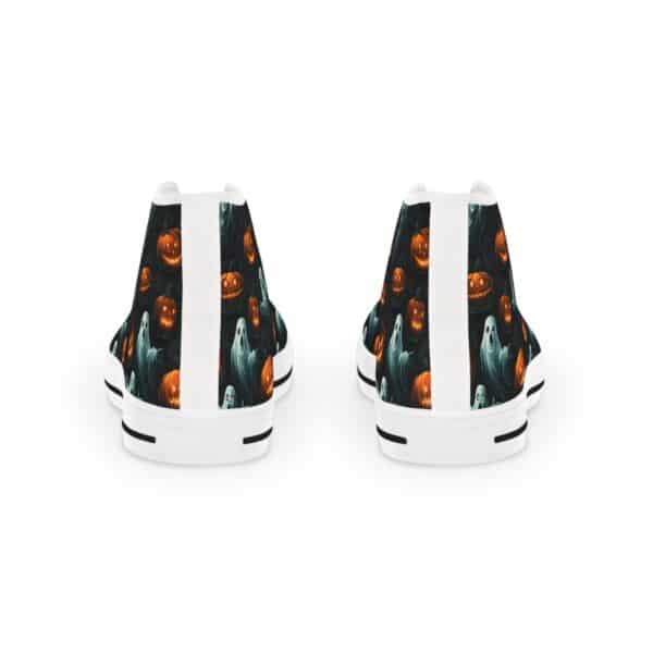 Halloween-Themed High Top Sneakers for Men - Spooky Ghosts & Jack-O'-Lanterns 3 Design - Image 3