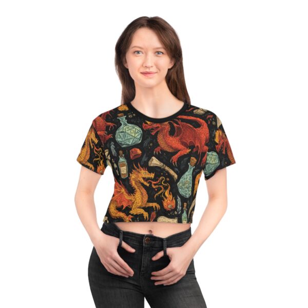 Dragon Crop Tee - Epic Dragon Pattern D&D Inspired