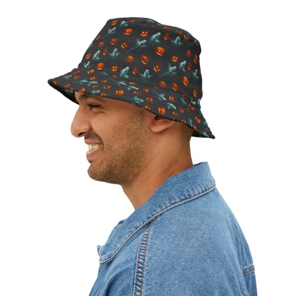 Ghosts & Pumpkins Pattern 3 Bucket Hat - Halloween Fashion Accessory - Image 8