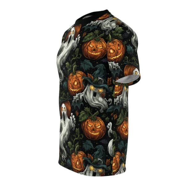 Unisex Tee Halloween Ghosts & Pumpkins Pattern 1 - Image 4