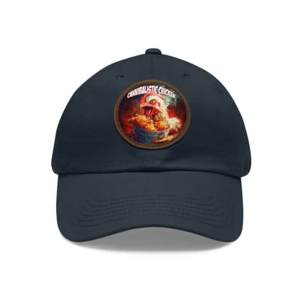 Cannibalistic Chicken Band Artistic Round Leather Patch Dad Hat - Stylish Casual Cap - Image 86