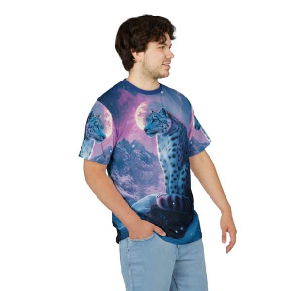 Snow Leopard Unisex Tee by Wyldesigns - Wildlife Graphic T-Shirt #WD-D017 (AOP) - Image 13
