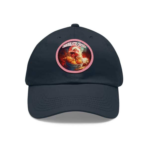 Cannibalistic Chicken Band Artistic Round Leather Patch Dad Hat - Stylish Casual Cap - Image 91