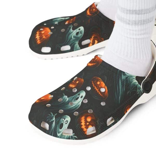 Halloween Ghosts & Pumpkins Pattern 3 Clog Style Shoes - Image 16