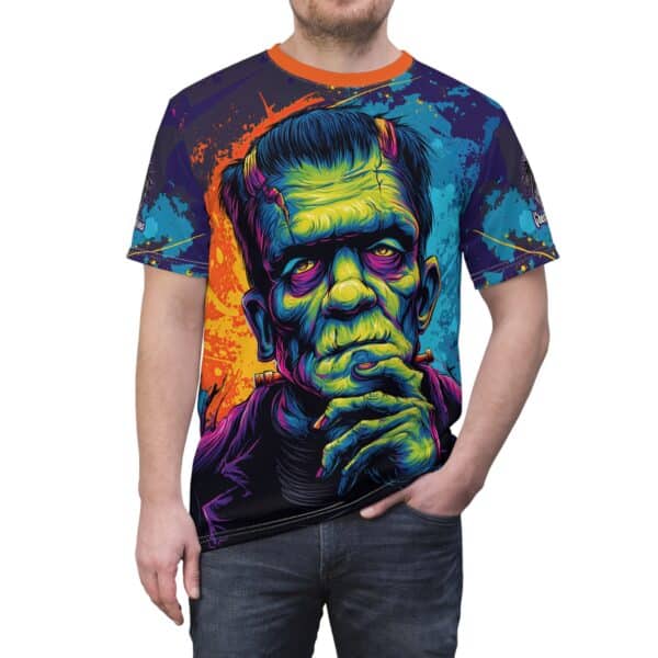 Frankenstein Pop 60's Art Style Tee Unisex (AOP) - Image 26
