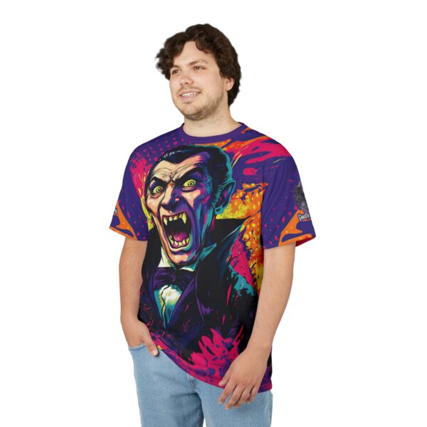 Dracula Pop 60's Art Style Tee Unisex (AOP) - Image 10