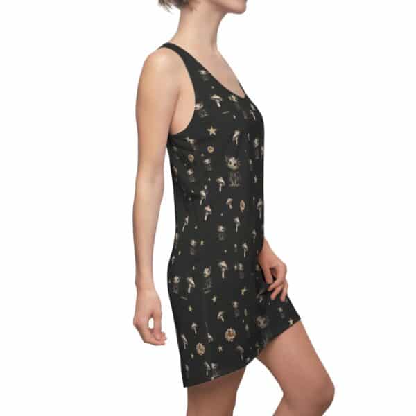 Baby Dragon & Mushrooms Pattern Women's Cut & Sew Racerback Dress (AOP) - Image 6