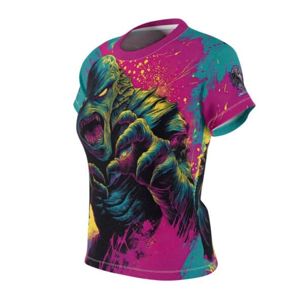 The Creature From The Deep Pop 60's Art Style Women's Tee (AOP) - Image 3