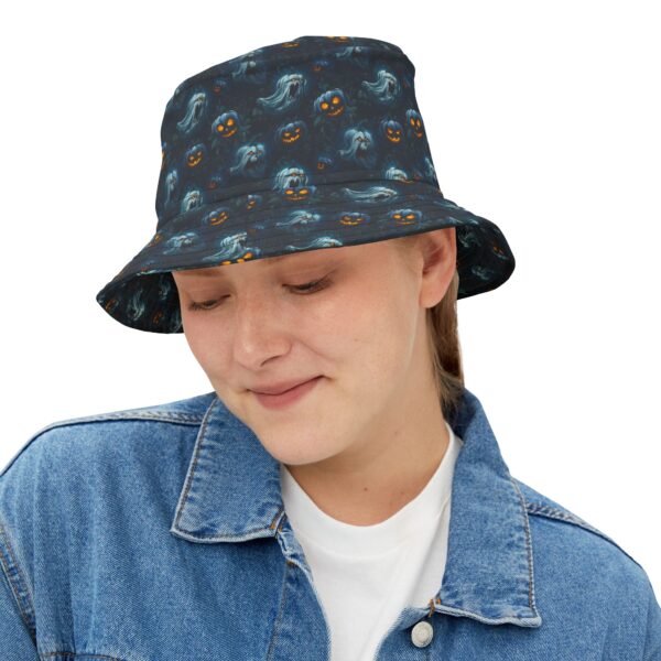 Ghosts & Pumpkins Pattern 2 Bucket Hat - Halloween Fashion Accessory - Image 9
