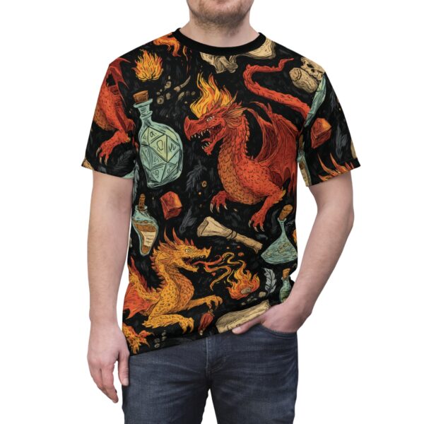 Epic Dragon Fantasy Pattern Unisex Cut & Sew Tee (AOP) - Image 10