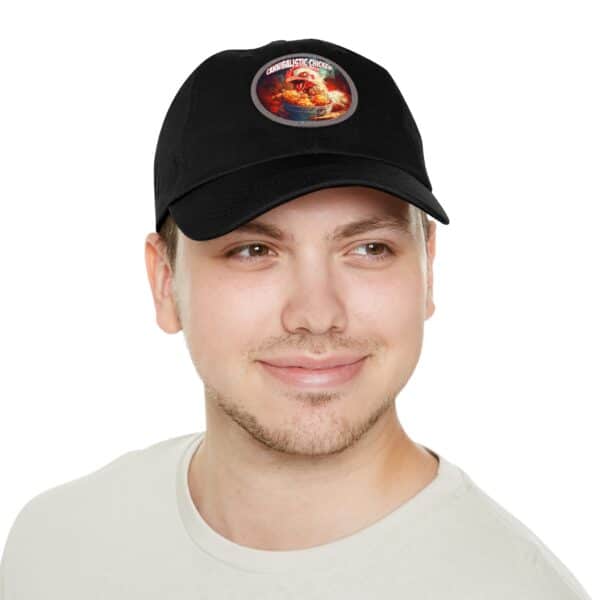 Cannibalistic Chicken Band Artistic Round Leather Patch Dad Hat - Stylish Casual Cap - Image 70