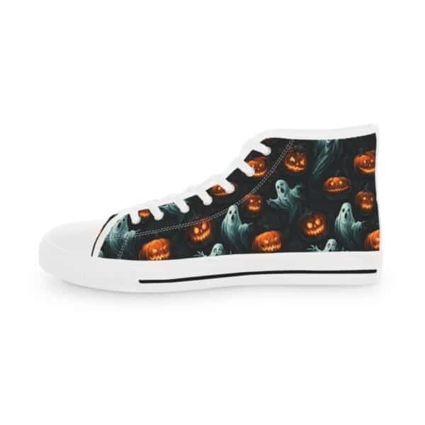 Halloween-Themed High Top Sneakers for Men - Spooky Ghosts & Jack-O'-Lanterns 3 Design - Image 6