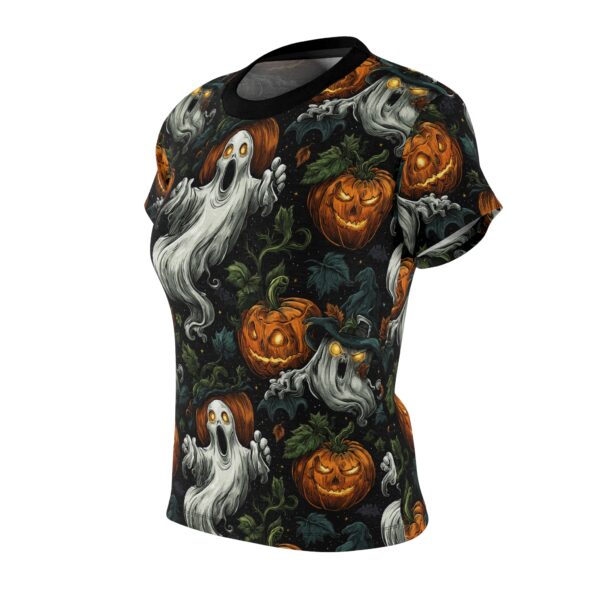 Women's Tee Halloween Ghosts & Pumpkins Pattern 1 - Image 3