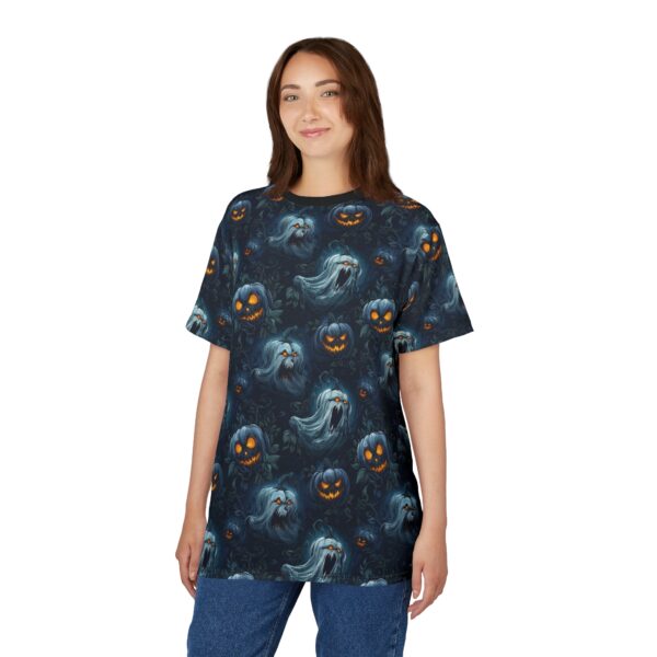 Unisex Tee Halloween Ghosts & Pumpkins Pattern 2 - Image 14