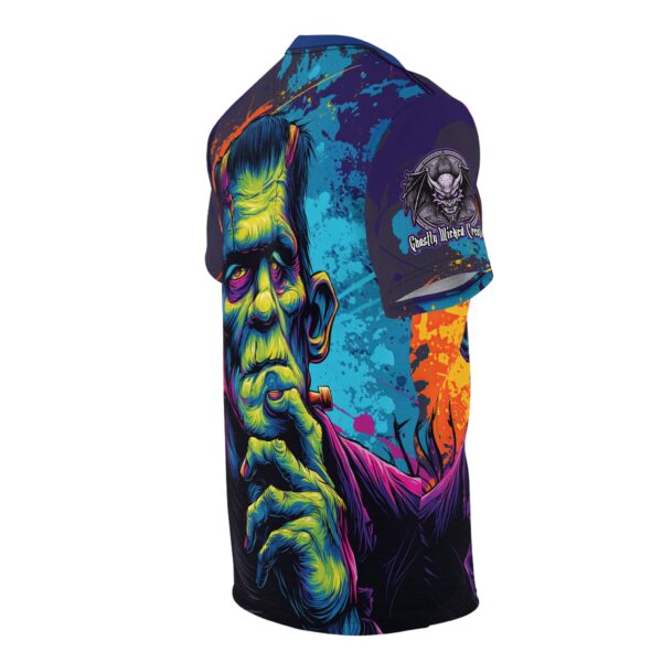 Frankenstein Pop 60's Art Style Tee Unisex (AOP) - Image 4