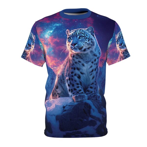 Snow Leopard Unisex Tee by Wyldesigns - Wildlife Graphic T-Shirt #WD-D016 (AOP)