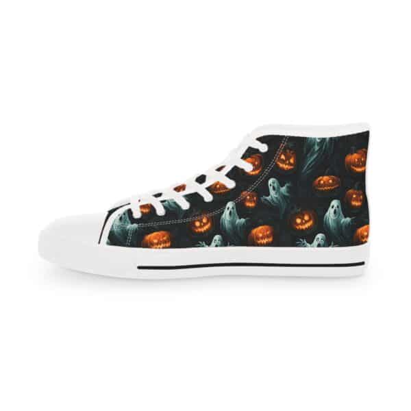 Halloween-Themed High Top Sneakers for Men - Spooky Ghosts & Jack-O'-Lanterns 3 Design - Image 5