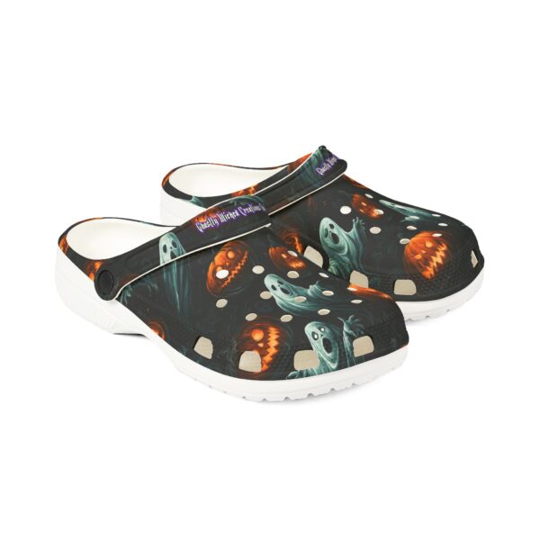 Halloween Ghosts & Pumpkins Pattern 3 Clog Style Shoes - Image 11