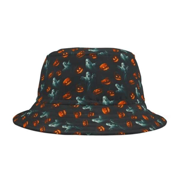 Ghosts & Pumpkins Pattern 3 Bucket Hat - Halloween Fashion Accessory - Image 2