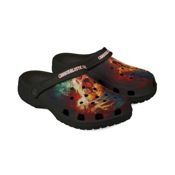 Cannibalistic Chicken Band Design Clog Shoes - Image 3