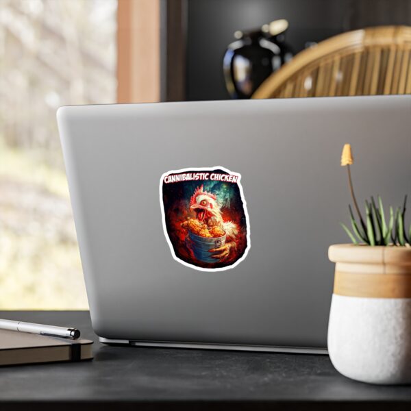 Cannibalistic Chicken Kiss-Cut Vinyl Decal - Quirky Retro Animal Sticker for Home, Laptop & More - Image 10
