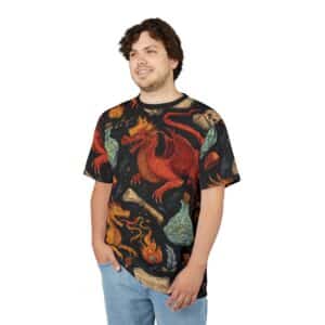 Epic Dragon Fantasy Pattern Unisex Cut & Sew Tee (AOP)