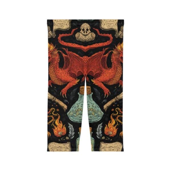 Epic Dragon Fantasy Pattern Capri Leggings - Image 2