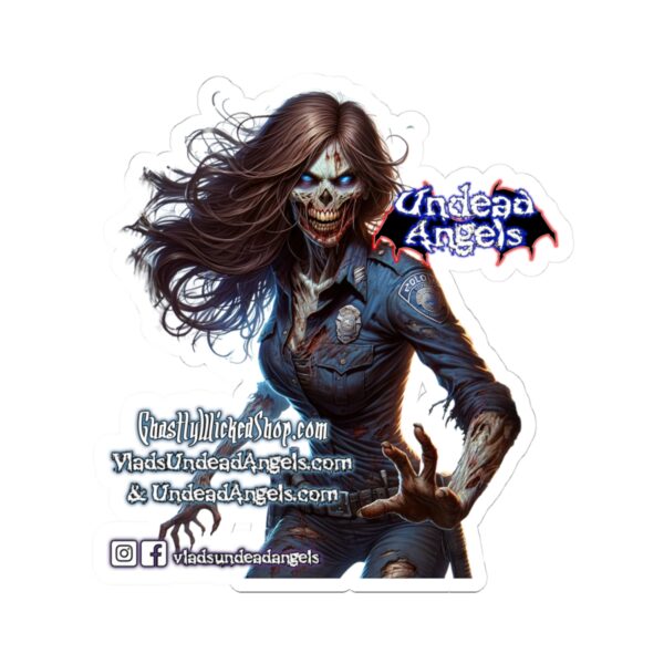 Undead Angels Zombie Police Officer Promo Style Sticker (Indoor)