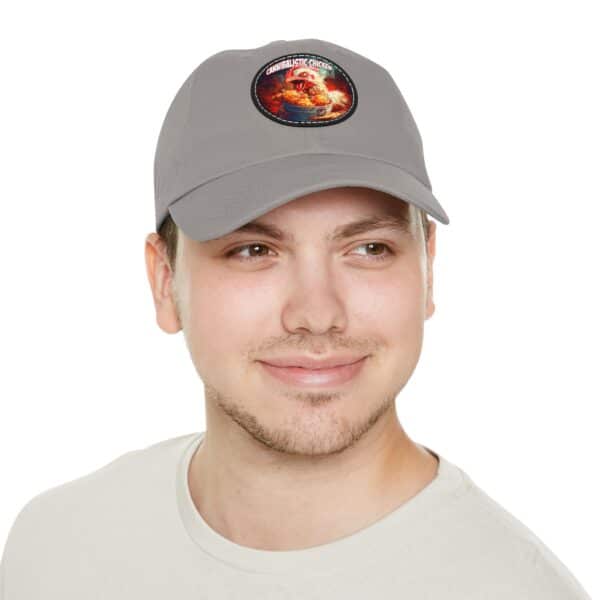 Cannibalistic Chicken Band Artistic Round Leather Patch Dad Hat - Stylish Casual Cap - Image 25
