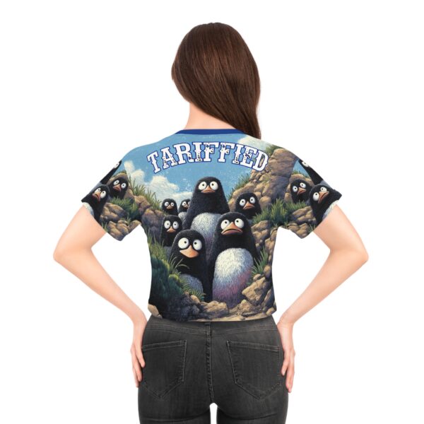 Tariffied Crop Tee (AOP) – Tariff Fear Is Real - Image 8