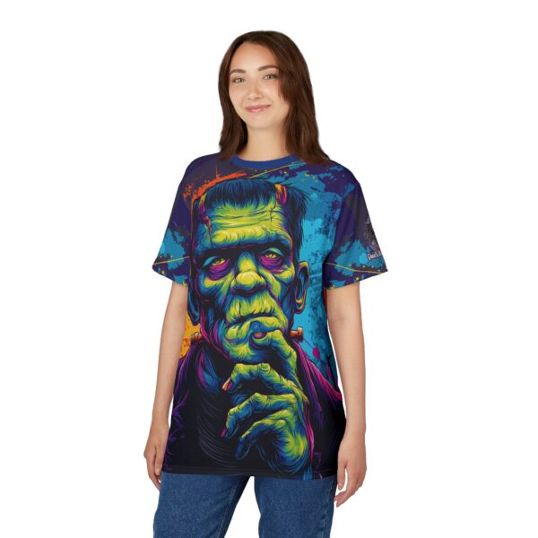 Frankenstein Pop 60's Art Style Tee Unisex (AOP) - Image 11
