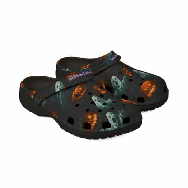 Halloween Ghosts & Pumpkins Pattern 3 Clog Style Shoes - Image 3