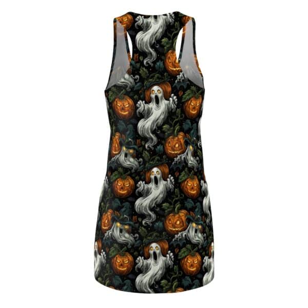 Ghosts & Pumpkins Pattern 1 Women's Cut & Sew Racerback Dress (AOP) - Image 3
