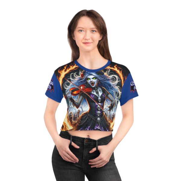Ariel Undead Angel Violinist Crop Tee (AOP)