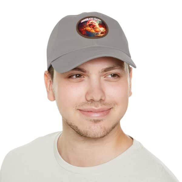 Cannibalistic Chicken Band Artistic Round Leather Patch Dad Hat - Stylish Casual Cap - Image 10