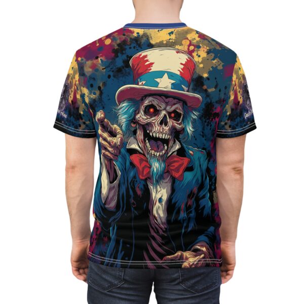 Pop Art Tee Uncle Sam Patriotic 4th Of July Skeletal Uncle Sam Pop 60's Art Style Tee Unisex (AOP) - Image 32