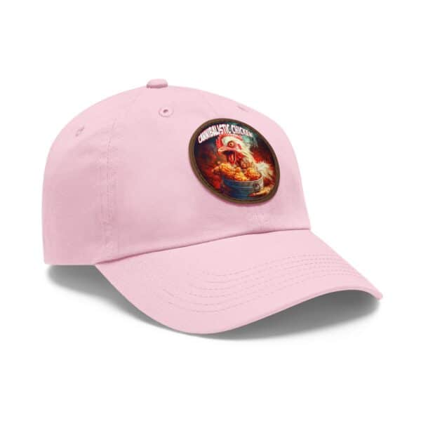Cannibalistic Chicken Band Artistic Round Leather Patch Dad Hat - Stylish Casual Cap - Image 107