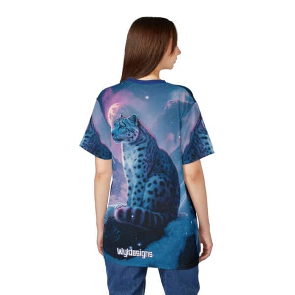 Snow Leopard Unisex Tee by Wyldesigns - Wildlife Graphic T-Shirt #WD-D017 (AOP) - Image 8