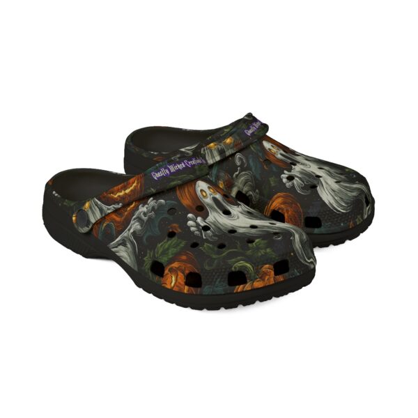 Halloween Ghosts & Pumpkins Pattern 1 Clog Style Shoes - Image 3