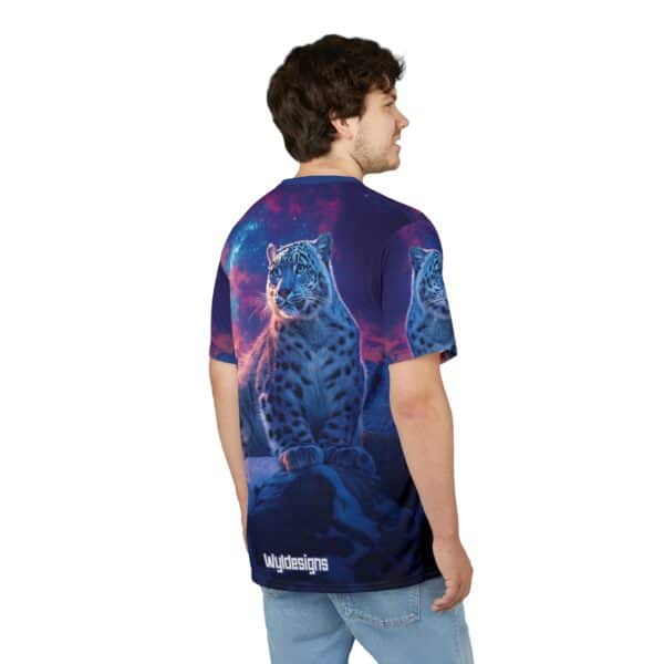 Snow Leopard Unisex Tee by Wyldesigns - Wildlife Graphic T-Shirt #WD-D016 (AOP) - Image 9